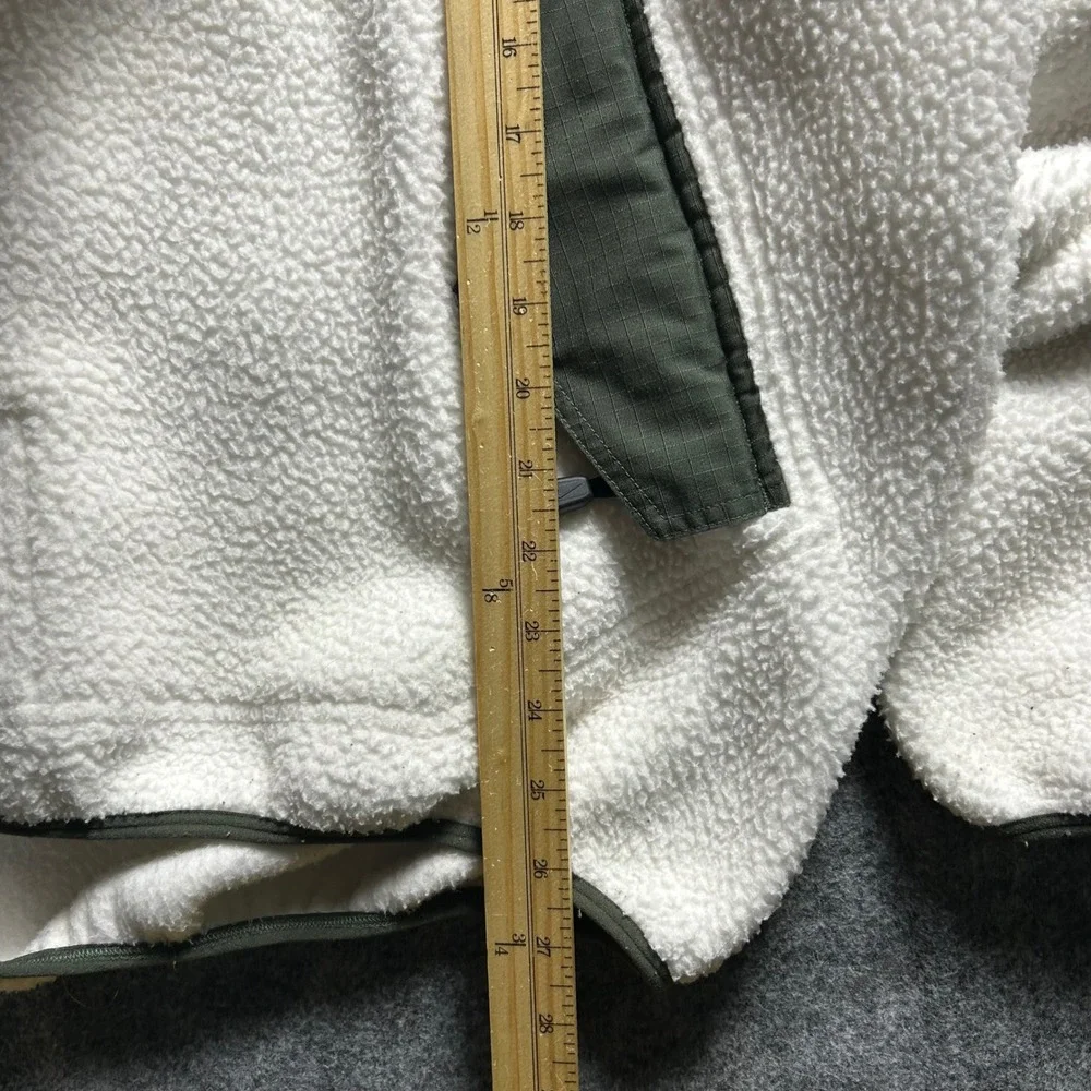 Nike ACG Sherpa Fleece Balaclava Hoodie Cream Olive Green Size Large Baggy Y2K